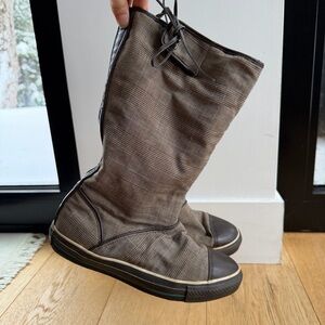 Converse chuck Taylor Brown Pull on tartan Calf boots   - 7.5